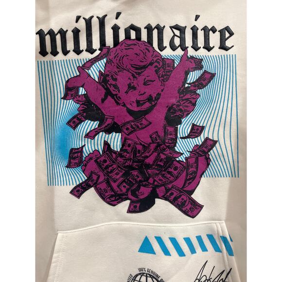 Genuine Authentic Garment Puff Print Millionaire Graphic Baby Hoodie Mens 2XL - Picture 1 of 6